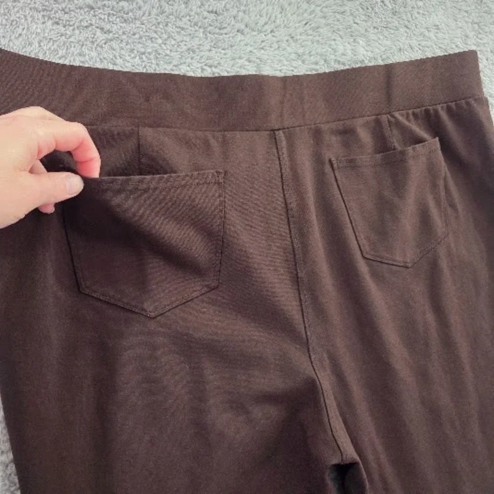Intro Love The Fit Ponte‎ Pants Women's 3X Chocolate Brown Stretch Front Seam